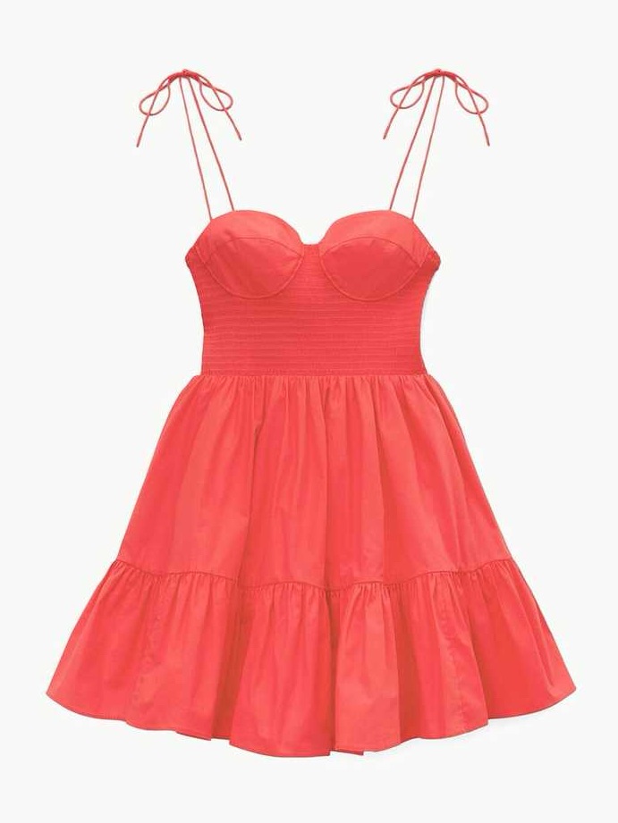 Staud Landry Mini Dress Hibiscus Size Xl